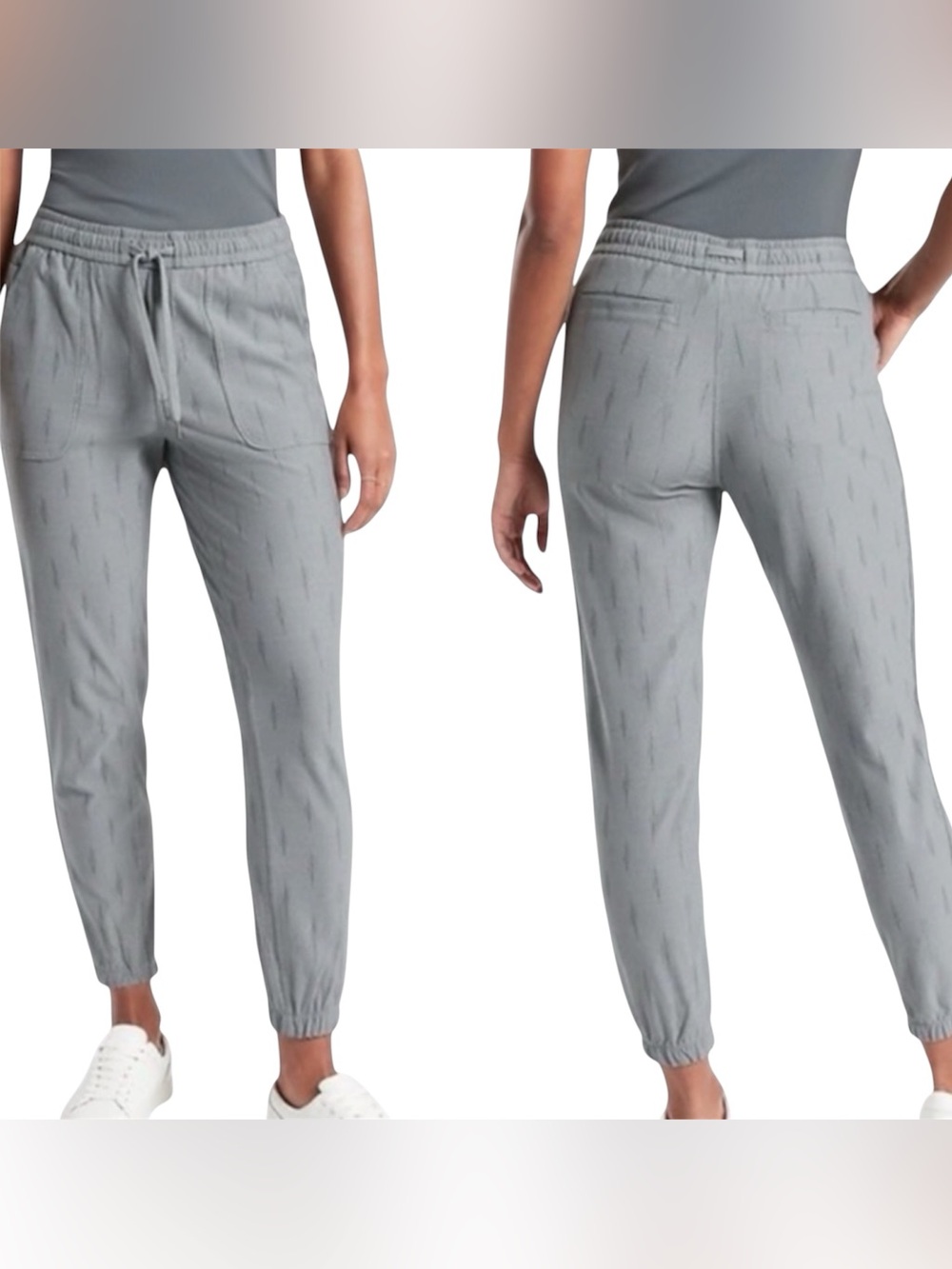 ATHLETA Farallon Printed Jogger Pants Pockets Pull On Drawstring Women’s Size 22